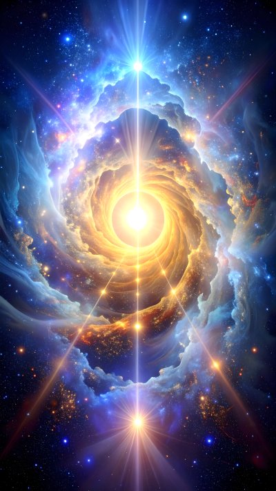 Cosmic vortex of light and nebula, inspiring wonder and discovery