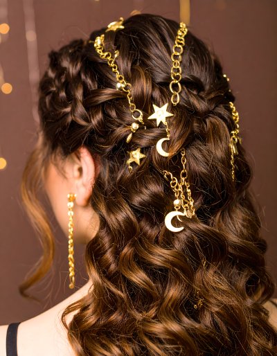 Enchanting celestial hair accessory with stars and moons