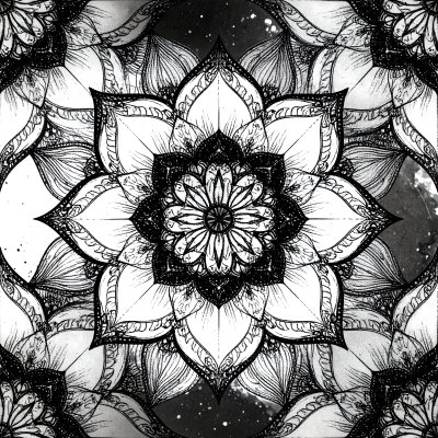 Intricate Mandala with Cosmic Backdrop Evoking Wonder and Peace