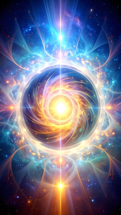 Cosmic vortex of light and color, inspiring wonder