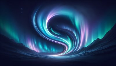 Awe-inspiring aurora borealis over serene mountains, evoking wonder