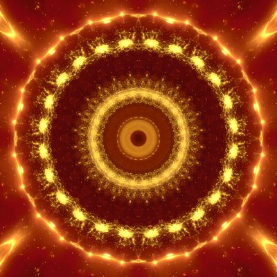 Fiery Golden Mandala of Light and Cosmic Energy