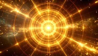 Golden portal, geometric, wonder