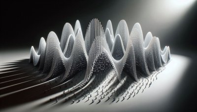 3D Data Stream with Letters and Numbers, Dramatic Lighting