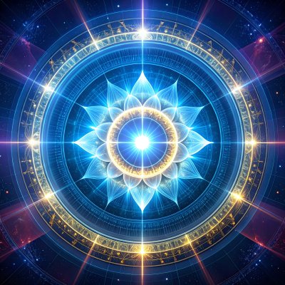 Celestial Lotus Mandala radiating cosmic energy and ancient wisdom