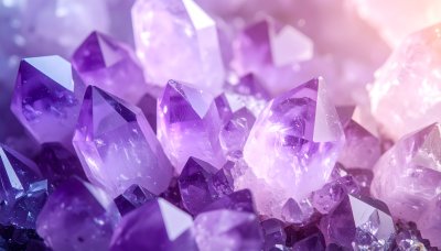 Enchanting Amethyst Crystal Cluster Radiating Purple Light
