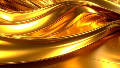 Luxurious flowing golden waves, symbolizing wealth and ambition