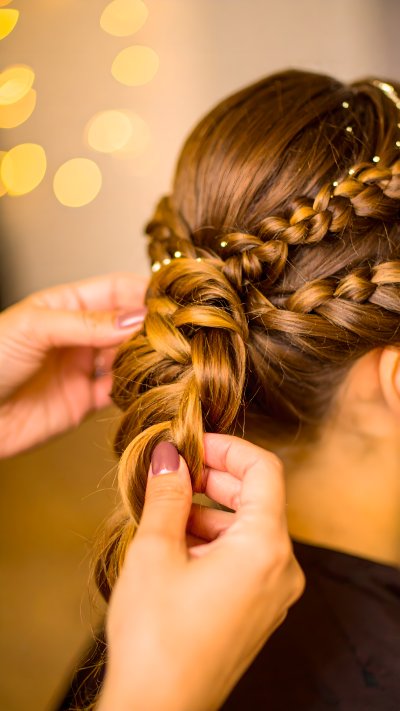 Braided style with pearls
