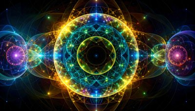 Glowing mandala: Magic circles