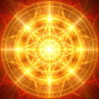 Golden mandala of light, inspiring cosmic discovery.