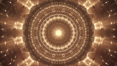 Golden Mandala Radiates Warm Light, Inspiring Wonder and Inner Peace