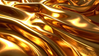 Luxurious golden fabric with rich highlights and shadows