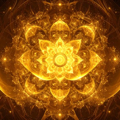 Golden Lotus Fractal Radiating Divine Energy and Inner Peace