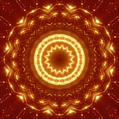 Golden mandala radiating warmth and spiritual energy