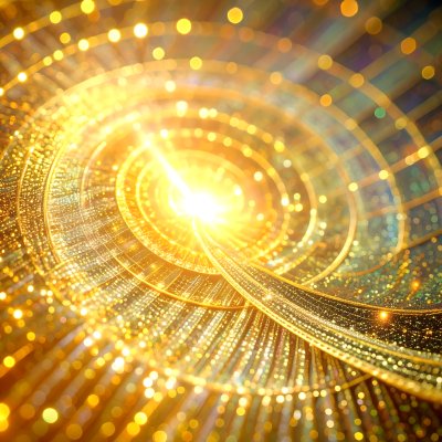 Golden spiral with bokeh, evoking wonder and luxury