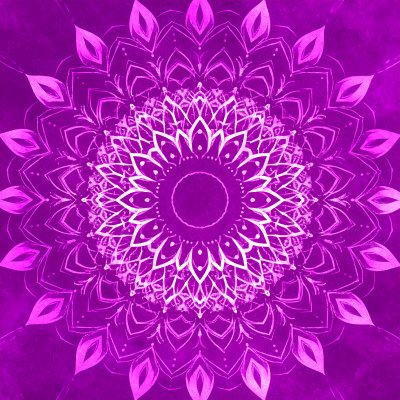 Purple mandala artwork evokes wonder, spiritual connection.