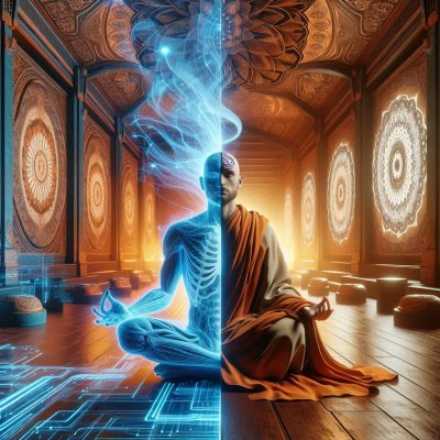 Meditation and Enlightenment: A split-screen visualization.